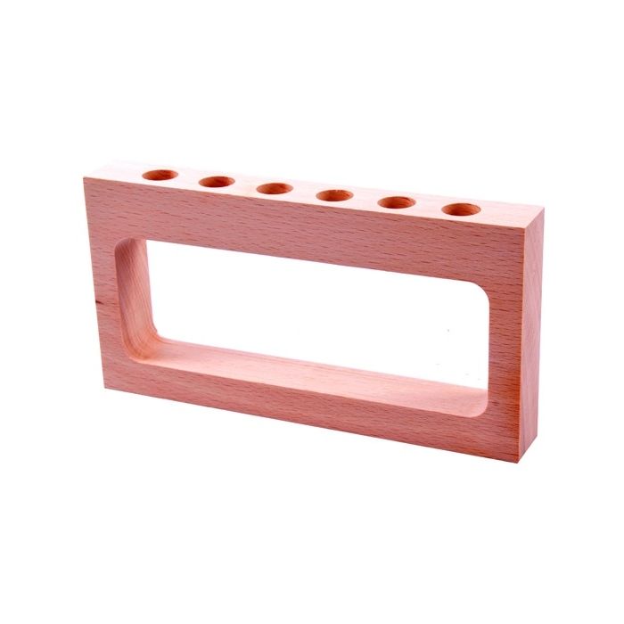 Support droit 6 tubes - Le Monde en tube - bois naturel