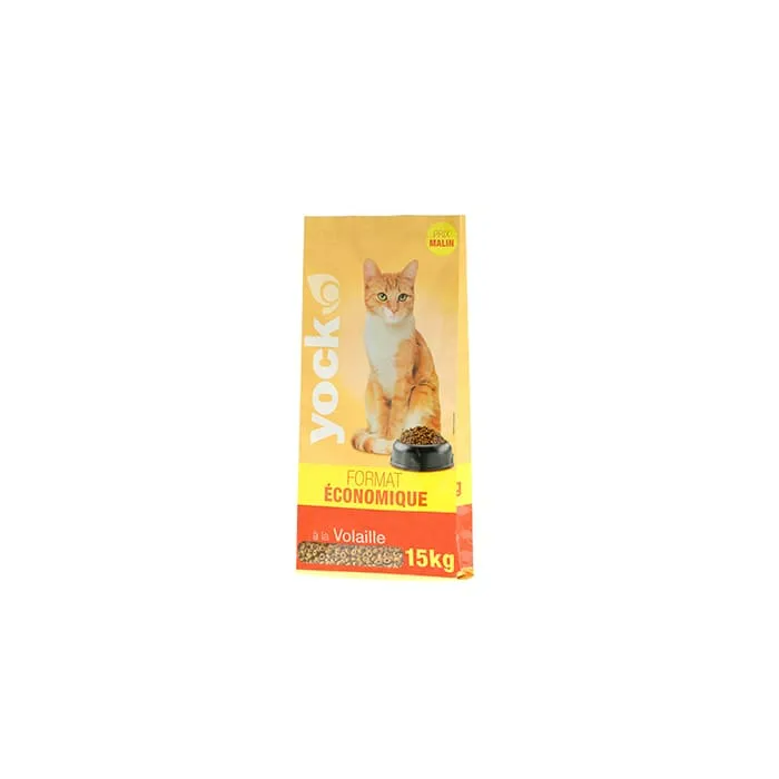 Croquettes Yock pour chat - Format économique - A la volaille - 15 kg