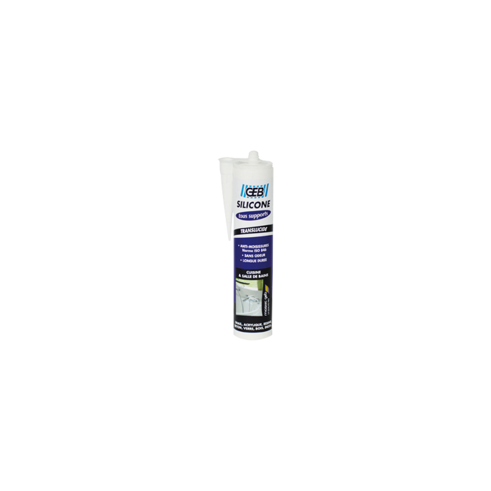 Silicone tous supports sanitaires - GEB - Transparent - 280 ml