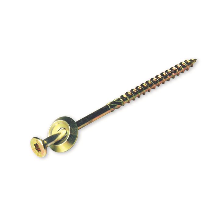 Vis de charpente TX avec rondelle - En acier zingué bichromaté T40 - 8 x 220 mm - 1 pièce