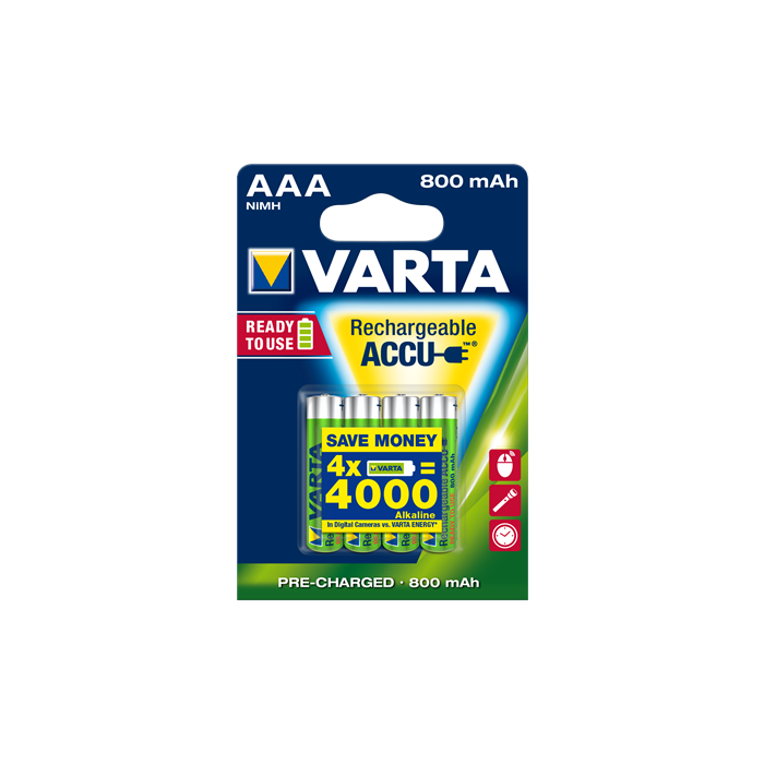 Piles rechargeables AAA 800 MAH - Varta