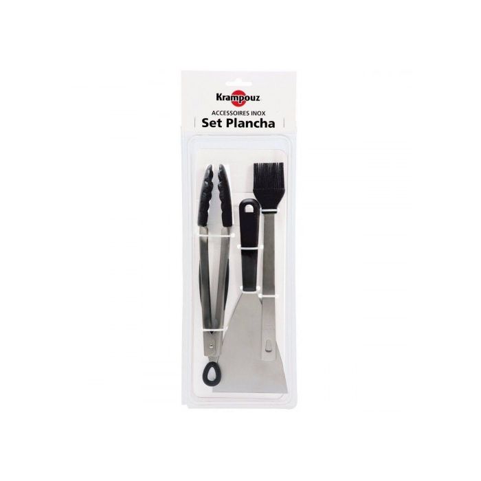 Set de 3 ustensiles pour plancha - Krampouz - spatule + pince + pinceau