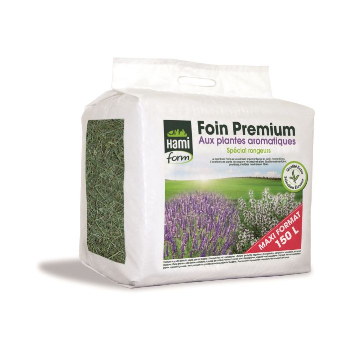 Foin Premium aux plantes aromatiques - Spécial rongeur - Hami Form - 150 L