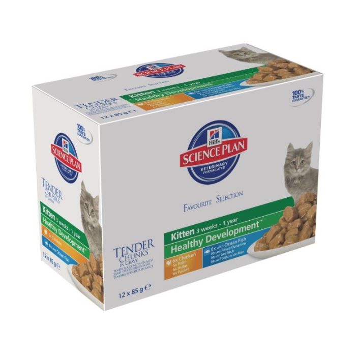Aliment chat Science Plan Feline Kitten Multipack 2 saveurs - Hill's - 12 x 85 g
