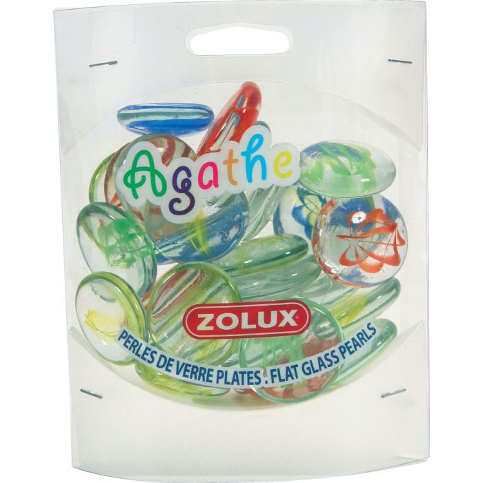 Perles de verre plates Agathe GM - Zolux