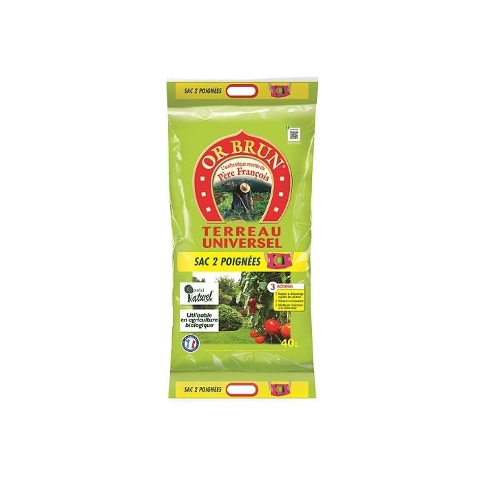 TERREAU UNIVERSEL 3 ACTIONS PÈRE FRANCOIS 40L - OR BRUN