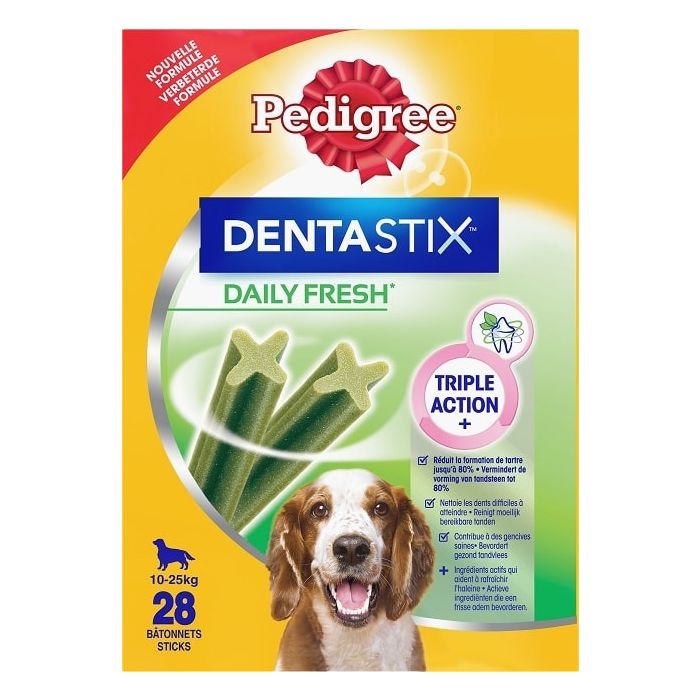 Dentastix fresh bâtonnets hygiène bucco-dentaire pour chiens moyens - Pedigree - 28 sticks - 720 gr