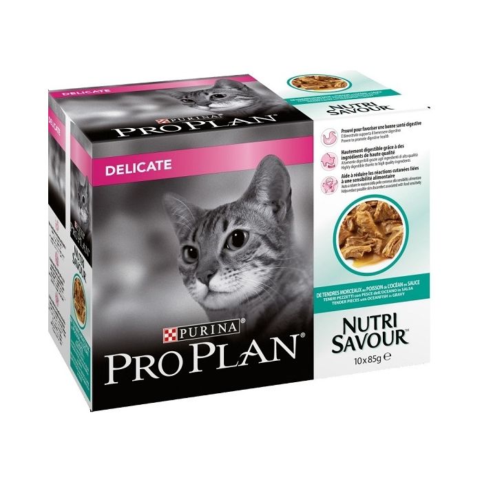 Effilés en sauce pour chat Delicat Nutrisav - Proplan - poisson - 10x85 gr