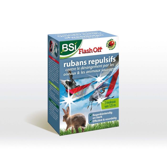 Rubans répulsifs oiseaux Flash Off BSI - 2 rouleaux de 125 m