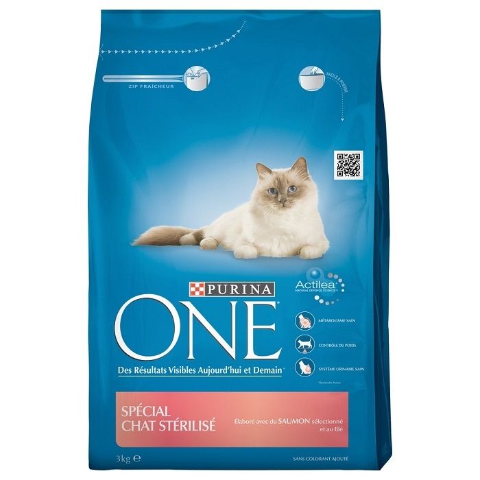 Croquette spécial chat stérilisé - Purina One - saumon - 3 kg