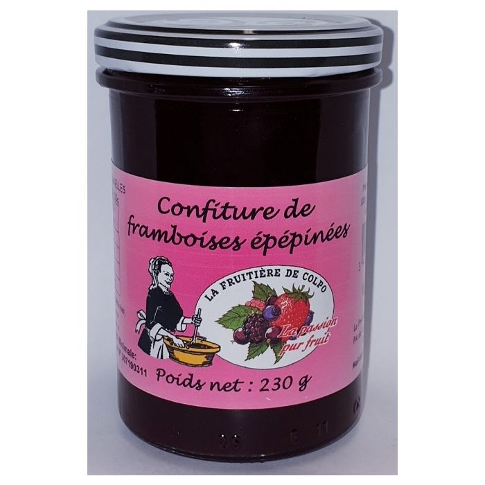 Confiture de framboises épépinées - La Ferme Fruitière de Colpo - 230 gr