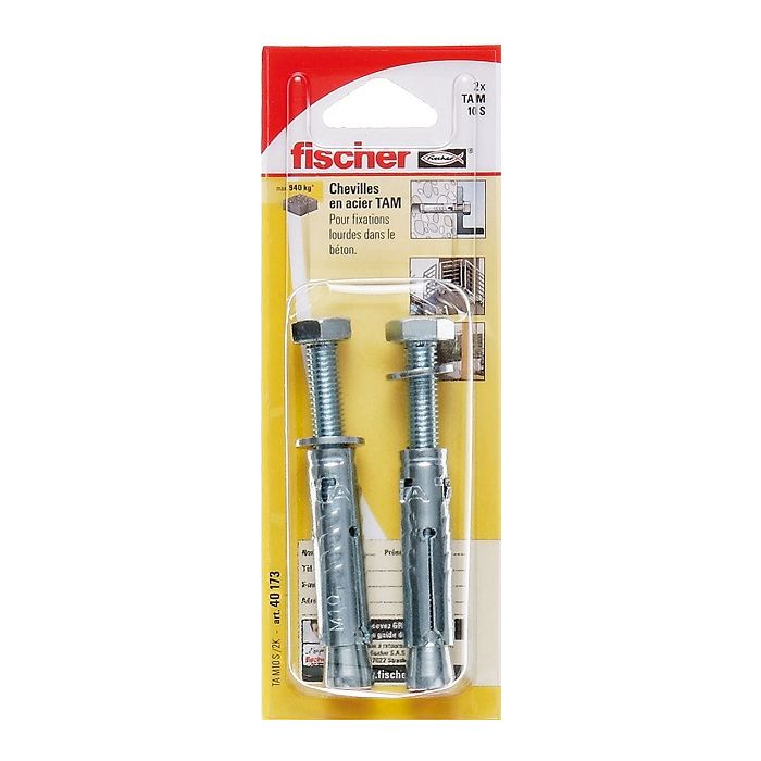 Chevilles à douille x2 pour fixation lourde TA M 10S - Fischer 