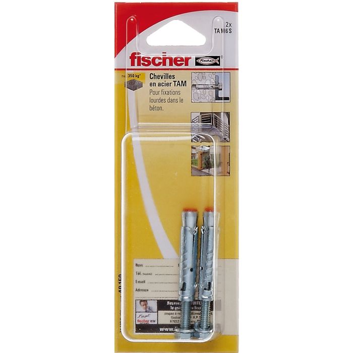 Chevilles x2 pour fixation lourde - TA M6S - Fischer