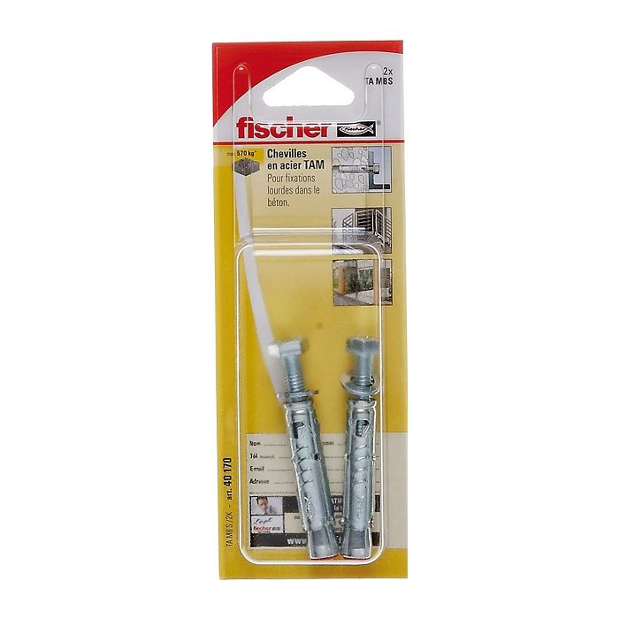Chevilles à douille x2 pour fixation lourde TA M 8S - Fischer 