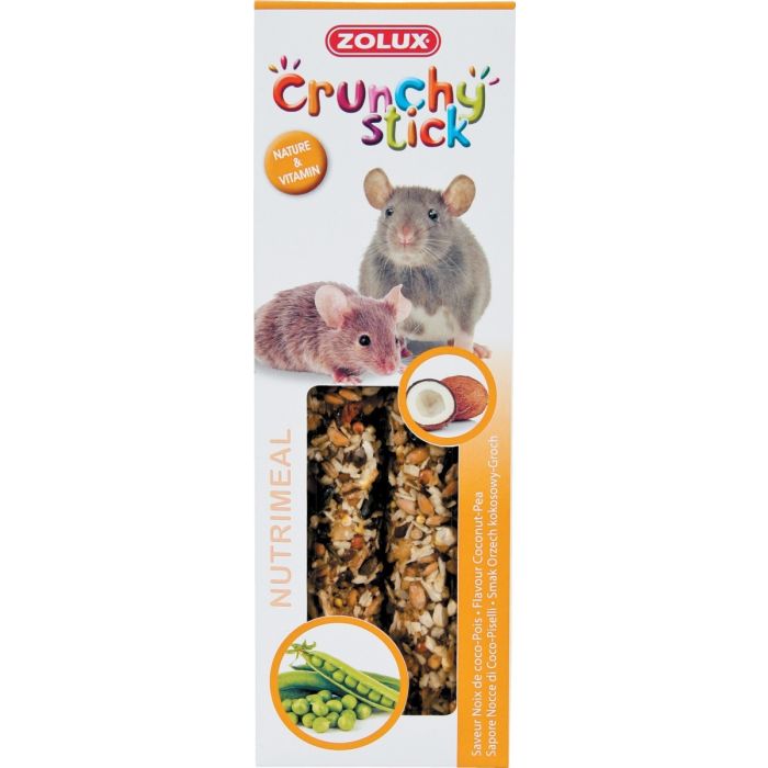 Crunchy Stick Noix de coco/Pois 115 g Zolux - Friandise pour rat et souris