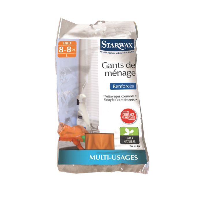 Gants de ménage renforcés - Starwax - Taille 8