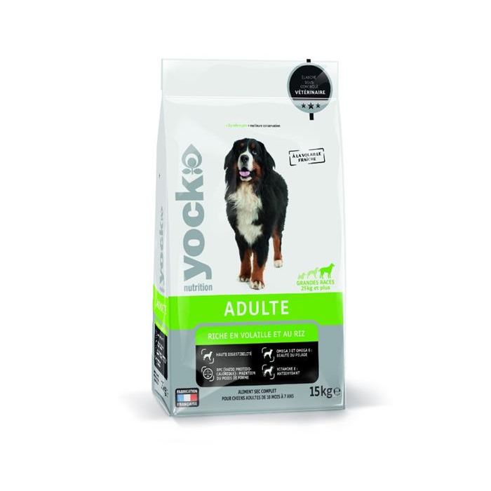 Croquettes Yock Nutrition pour chien - Grandes races - 15 kg