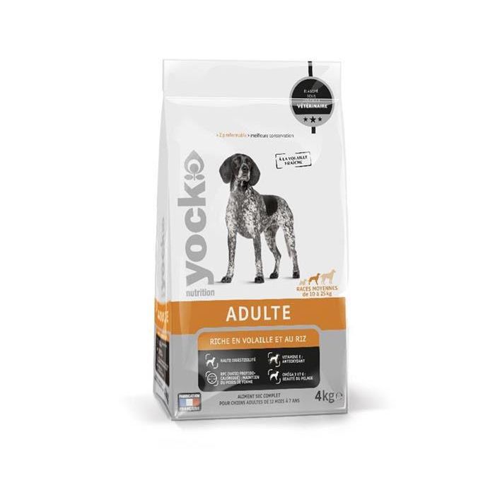 Croquettes Yock Nutrition Adulte - Race moyenne - 4 kg