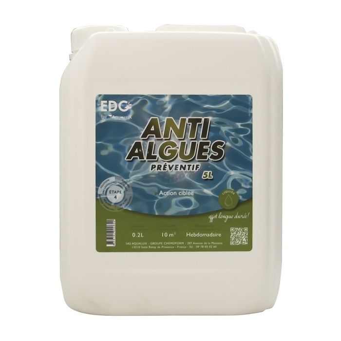 Anti-algues préventif - EDG by Aqualux - liquide - 5 L