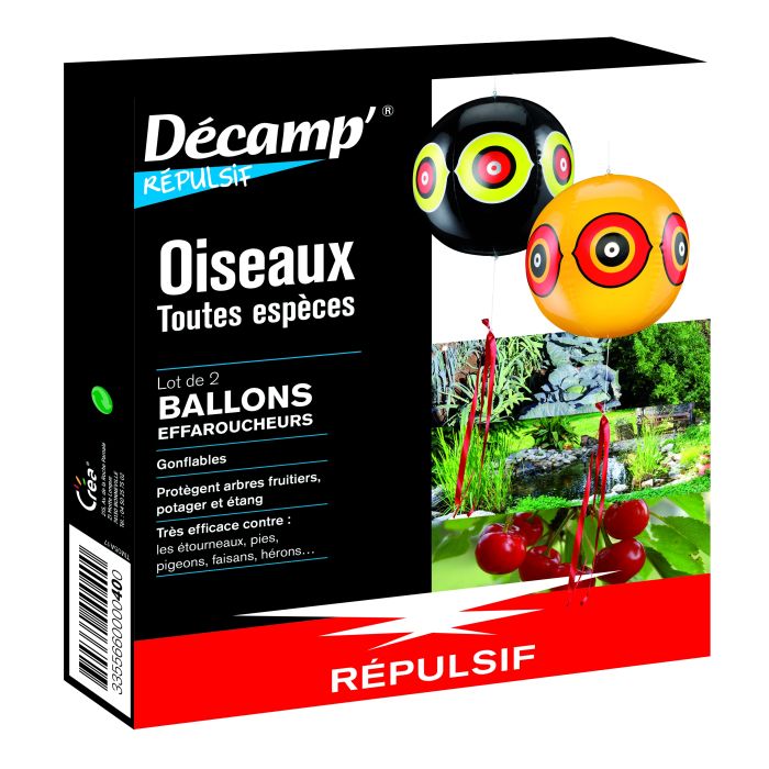 Ballons effaroucheurs d'oiseaux Décamp' Répulsif CREA - Lot de 2 