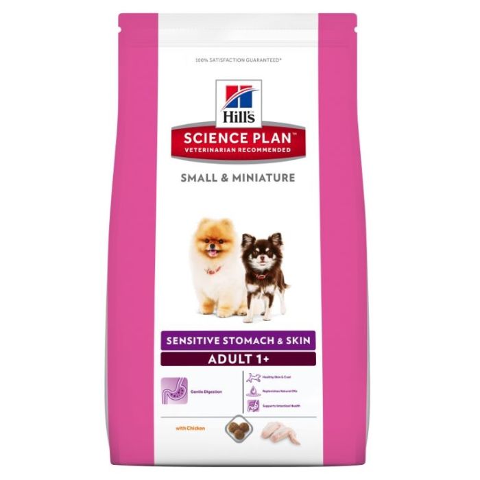 Aliment chien Science Plan Canine Adult Small & Miniature Sensitive Stomach & Skin au Poulet - Hill's - 1