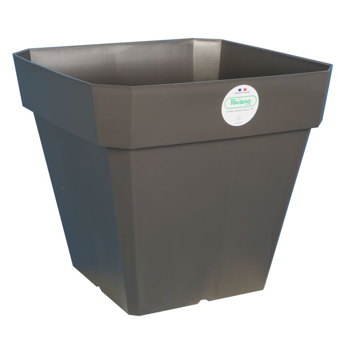 Pot de fleurs Soleilla carré - Riviera System - Gris - 39 x 39 x 36 cm