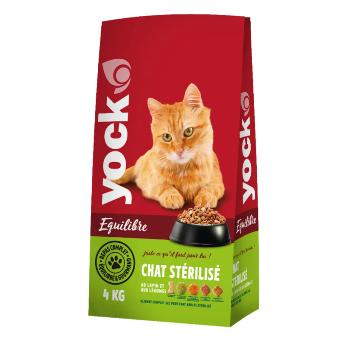Croquettes Yock Equilibre - Chats stérilisés - 4 kg