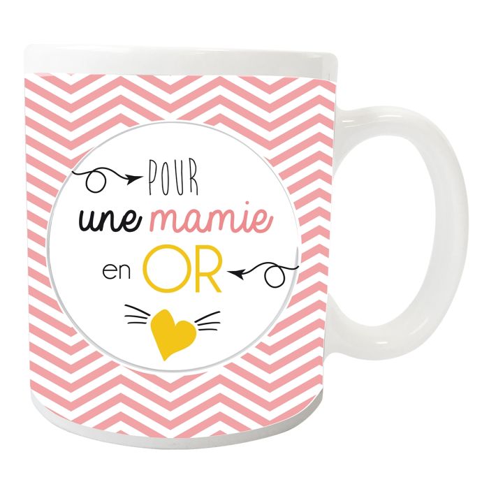 Mug Mamie en or - ENESCO - Ø 8 x 9.5 cm