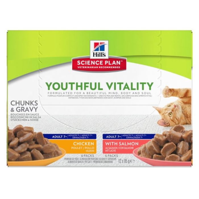 Aliment chat Science Plan Youthful Vitality - Hill's - 12 x 85 g 