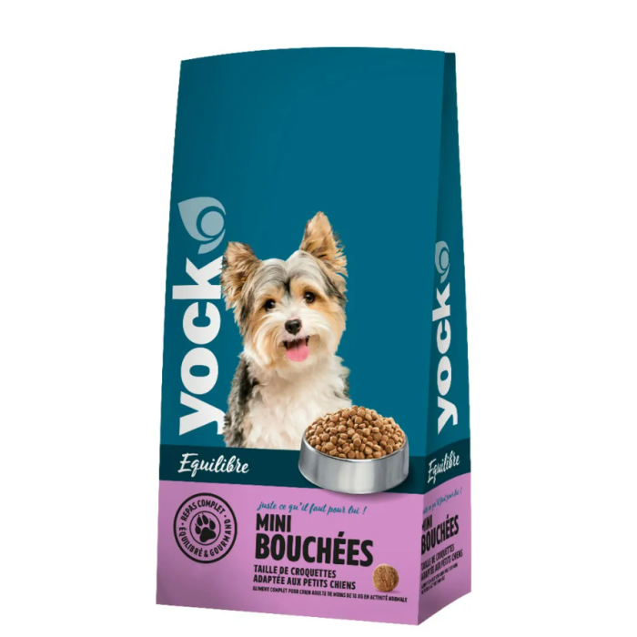 Aliment pour chien - Yock - croquettes mini bouchées équilibrées - 3 kg