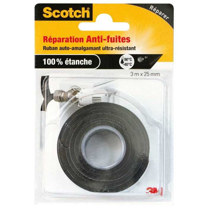 Anti-fuites auto-amalgamant - 3M - Noir - 3 m x 25 mm