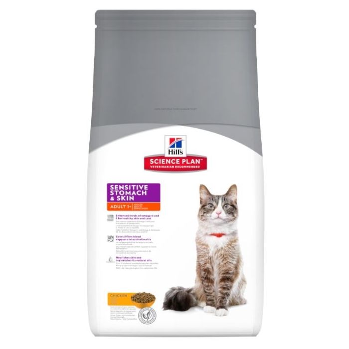 Aliment chat Science Plan Feline Adult Sensitive Stomach & Skin au Poulet - Hill's - 1