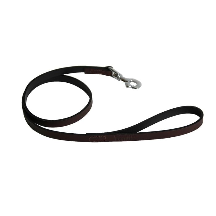 Laisse cuir bords arrondis - Martin Sellier - 20-100 cm - Marron