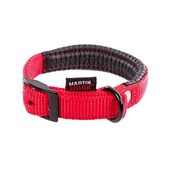 Collier confort réglable - Martin Sellier - 16 mm x 35 cm - Rouge