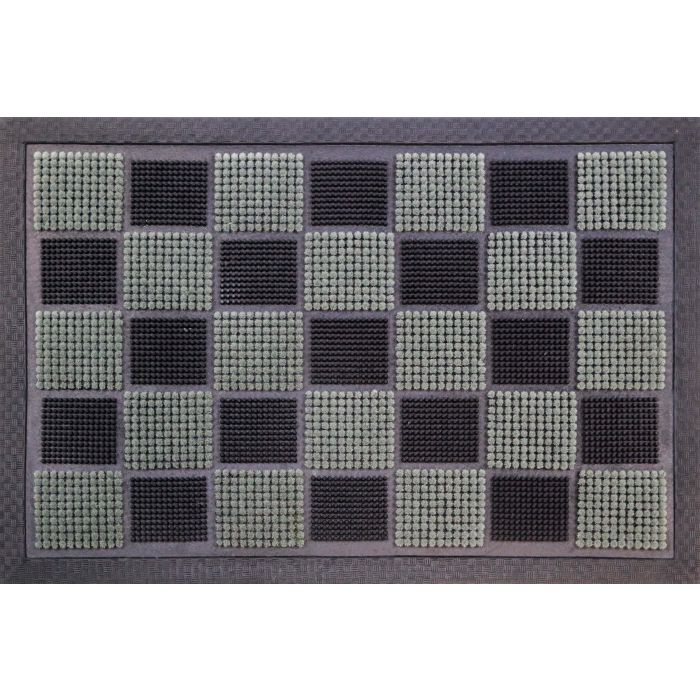 Tapis picots floqués - Noir-Gris - 40 x 60 cm