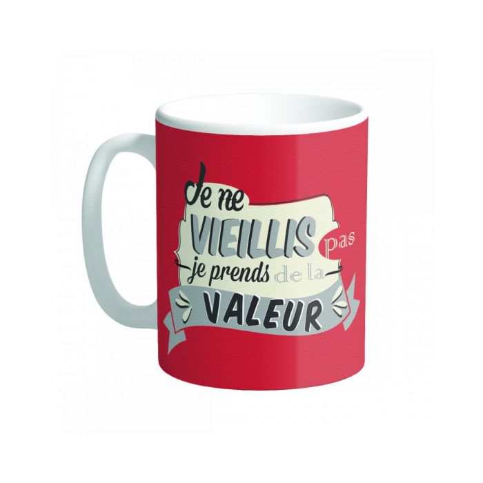 Mug à message anniversaire valeur rouge