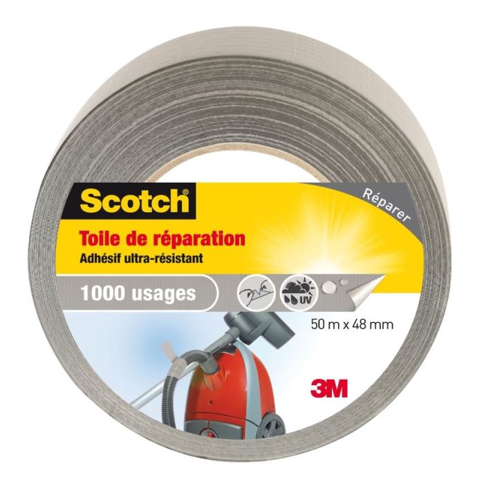 Toile de réparation Premium - 3M Scotch - 50 m x 48 mm - Gris