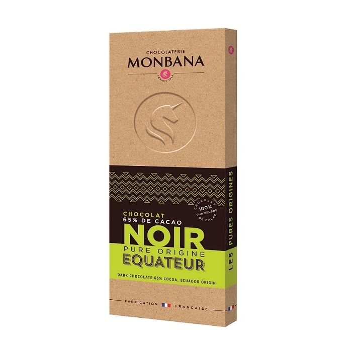 Tablette chocolat noir Equateur - Monbana - 100 gr