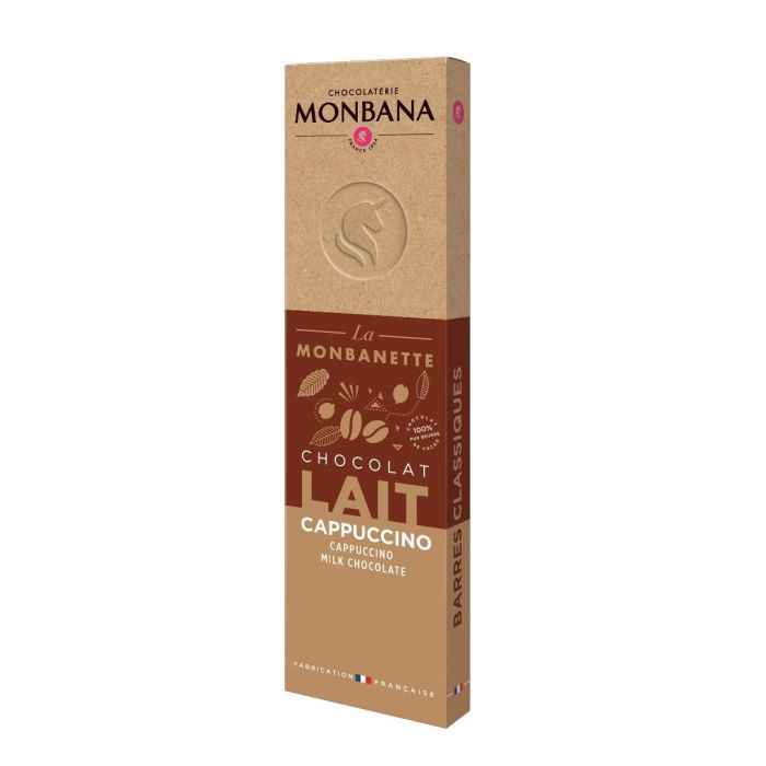 Barre chocolat au lait cappuccino - Monbana - 40 gr