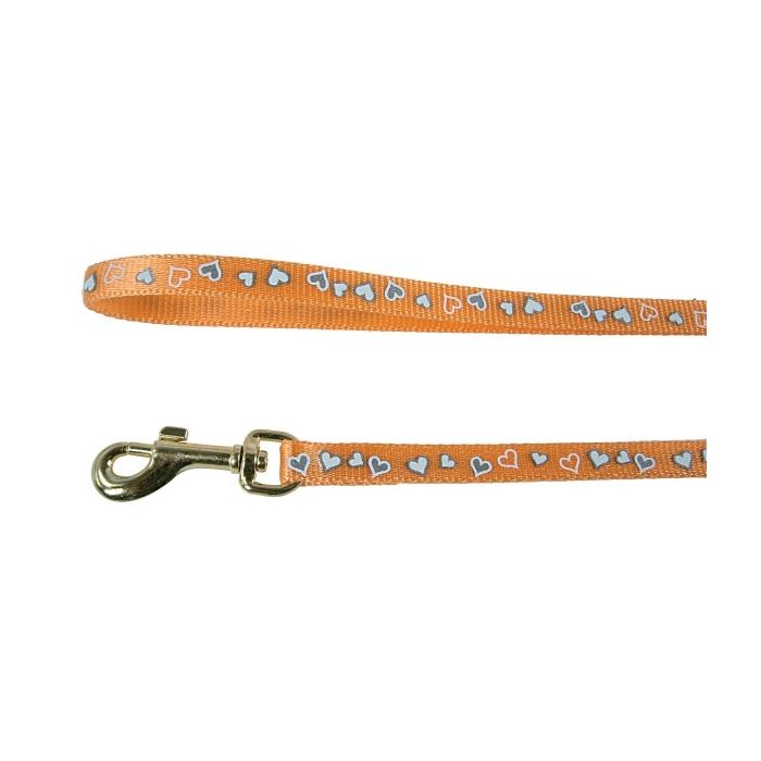 Laisse réflectif cœur pour chat - Zolux - 1 m / 10 mm - Orange