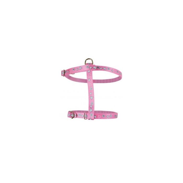 Harnais réglable réfléchissant "Cœur" pour chat - Zolux - 10 mm - Rose