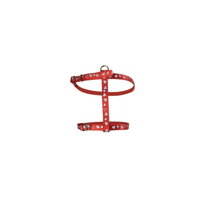 Harnais réglable réfléchissant "Cœur" pour chat - Zolux - 10 mm - Rouge