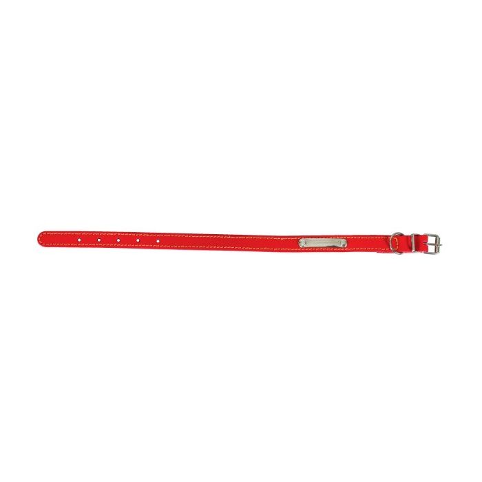 Collier Cuir Piqué simple pour chien - Zolux - 60 cm - Rouge