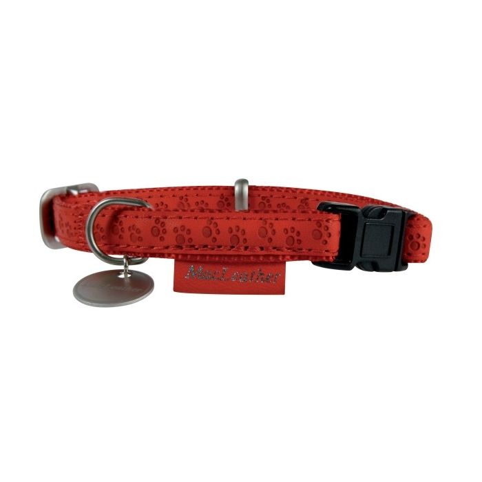 Collier réglable Mac Leather pour chien - Zolux - 15 mm - Rouge