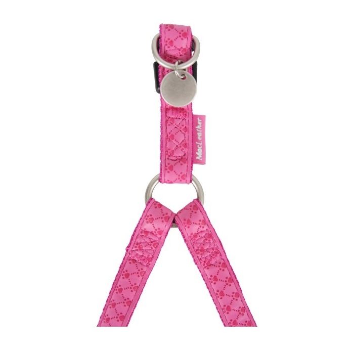 Harnais réglable Mac Leather pour chien - Zolux - 20 mm - Rose Fuchsia