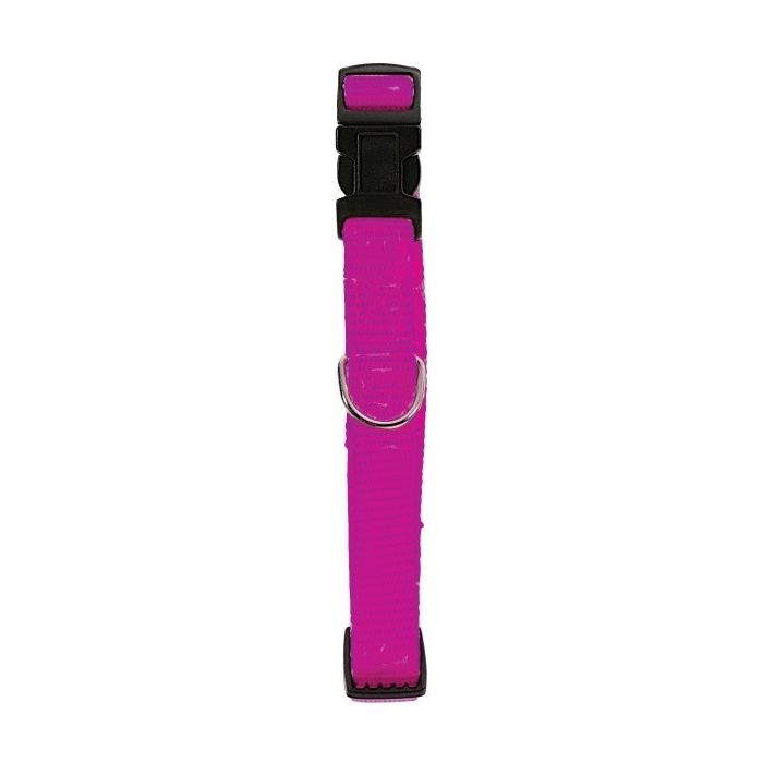 Collier Nylon réglable pour chien - Zolux - 25 mm - Rose Fuchsia
