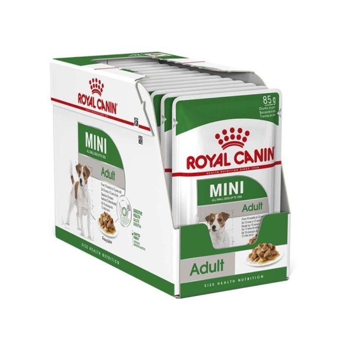 Boîte Mini Adult en sauce pour chiens - Royal Canin - 12 x 85 g