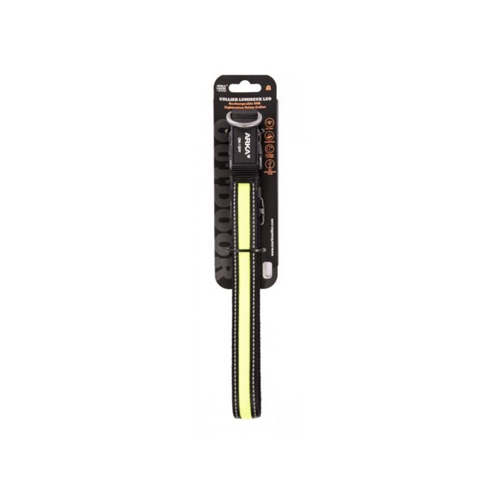 Collier pour chien avec LED lumineux - jaune