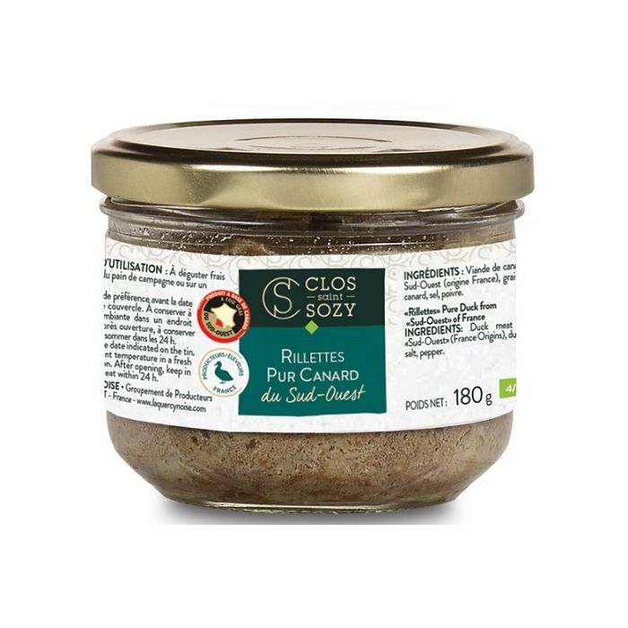 Rillettes pur canard du Sud-Ouest - Clos Saint-Sozy - 180 gr