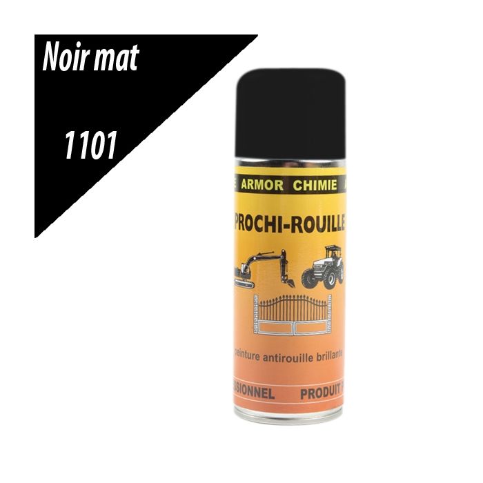 Laque aérosol Prochi-rouille noir mat Armor - Armor chimie - 400 ml